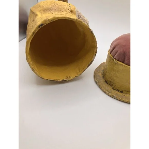 Mid Century Pin Cushion Antique Head Folk Art Paper Mache  Sergios Mexico - READ - Picture 5 of 7